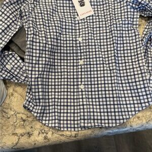 Cactus boys Blue and White Plaid Shirt size 5/6 nwt